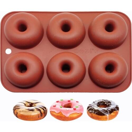 Silicone 6 Donut Maker 3D DIY Baking Pastry Cookie Chocolate Mold Muffin Cake Mould Dessert Handmade kitchen Decorating Tools