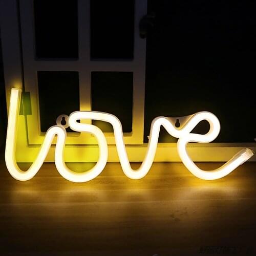 Led Night Light Love Neon Lights LED letter Love Shape Valentines Proposal Wedding party Decoration Light Battery USB LED light