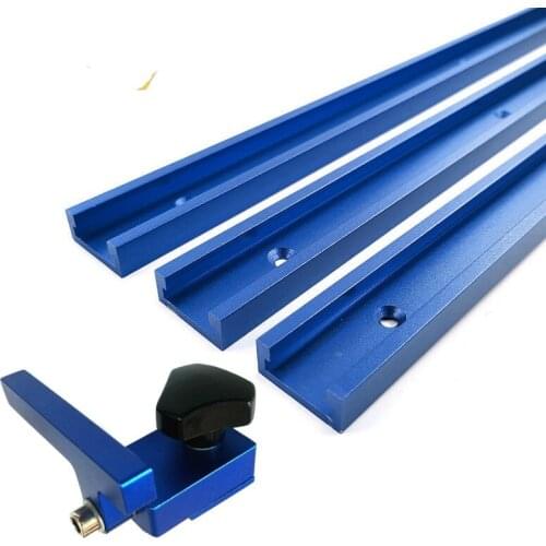 Aluminium T-Slot T Track W/ Miter Stop Set 300-800mm Router Table Jig Fixture Slot Fastener Woodworking Tools