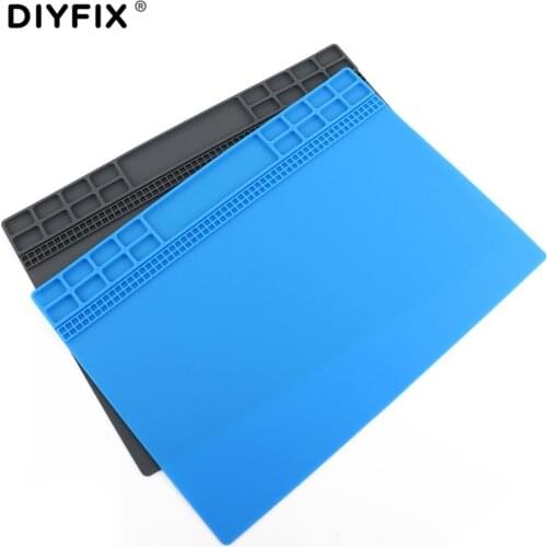 DIYFIX Heat Insulation Silicone Pad Desk Mat Maintenance Platform for BGA PCB Soldering Rework Repair Station Hot Air Station