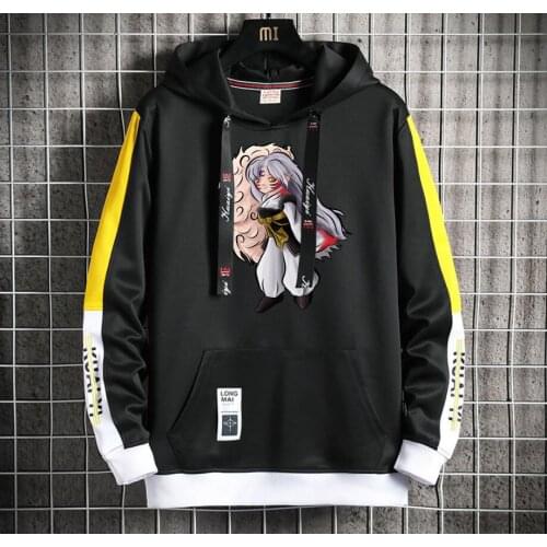Anime Inuyasha Hoodie women men Popular Harajuku Hoodeds Pullover Streetwear Casual Fake Two-Piece jacket coat