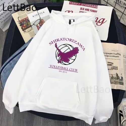 Shiratorizawa Volleyball Printed Casual Hoodies Haikyuu Women Men Harajuku Autumn Winter Long Sleeve Streetwear Men Hoodies Tops