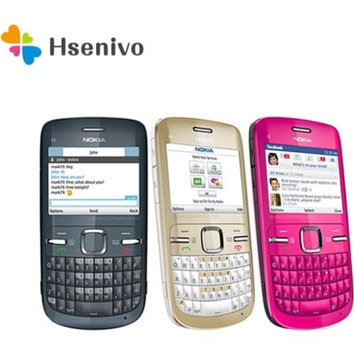 C3 Original Nokia C3-00 WIFI 2MP Bluetooth Jave Unlock Cell Phone refurbished