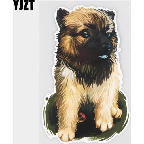 YJZT 11.5×18.2CM Cute Puppy Portrait Scratch Occlusion Cartoon Decoration Stickers Car Accessories 21A-0766