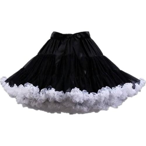 Womens 3-Layered Pleated Tulle Petticoat Tutu Puffy Party Cosplay Skirt 2022