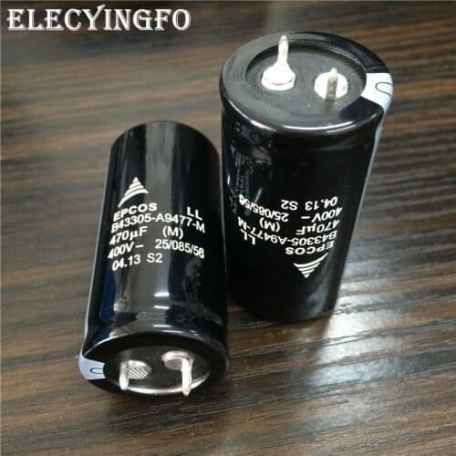 10pcs 470uF 400V470UF EPCOS B43305 Series 25x50mm 400V470uF PSU Aluminum Electrolytic capacitors