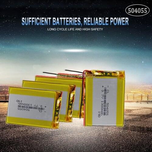 10pc 1200mAh 3.7V 504055 Lithium Polymer Li-Po Rechargeable Battery For mp3 mp4 mp5 GPS DVR Bluetooth speaker toy Lipo cell
