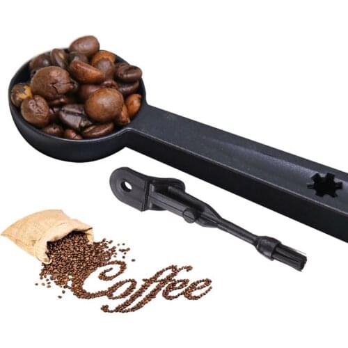 2 In 1 Coffee Bean Measuring Spoon With Brush Coffee Sugar Scoop Cake Baking Measuring Cups Kitchen Cooking Baking Tools