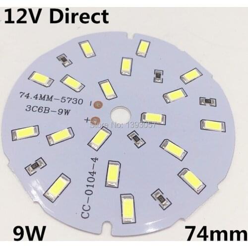 30pcs 9W SMD 5730 Lamp Plate DC12V Directly Epistar Chip White / Warm White Light Panel PCB