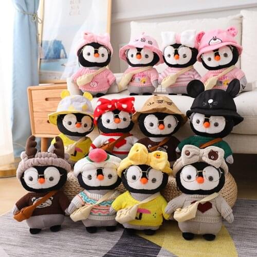 30cm Cartoon Cute Penguin Cosplay Dress Up Plush Toys Stuffed Lovely Animals Doll Soft Baby Pillow for Kids Girls Birthday Gift