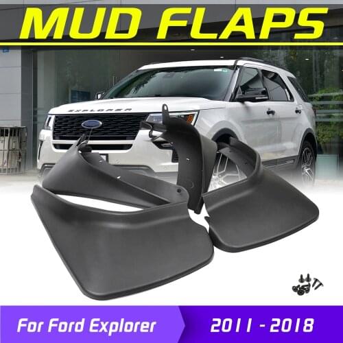 4Pcs Car Mudflaps Front Rear Mud Flaps Mudguards Splash Guards Fender Flares For Ford Explorer 2011 - 2018 2017 2016 2015 2014