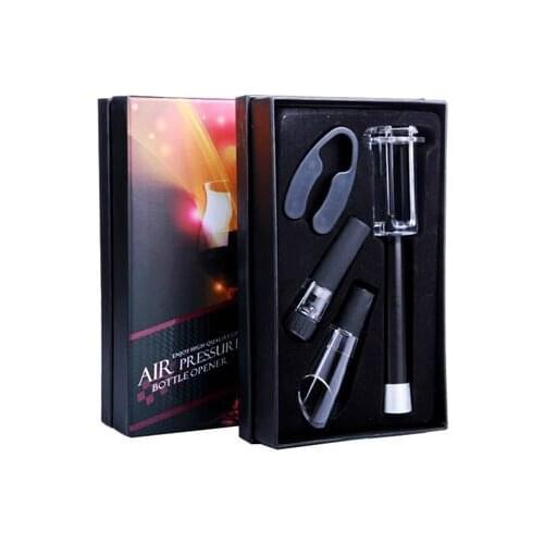 4-in-1 Air Pressure Bottle Opener Set / Wine Accessory Gift Set Wine Stopper+ Wine Corkscrew +Pourer+Cutting Paper Knife