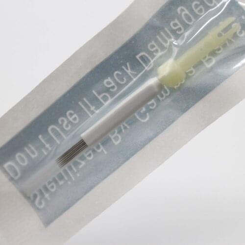 50Pcs 6 PRONG FLAT NEEDLES For Deluxe Mosaic Tattoo Machine Permanent Makeup Eyebrow Lip Tattoo Needle