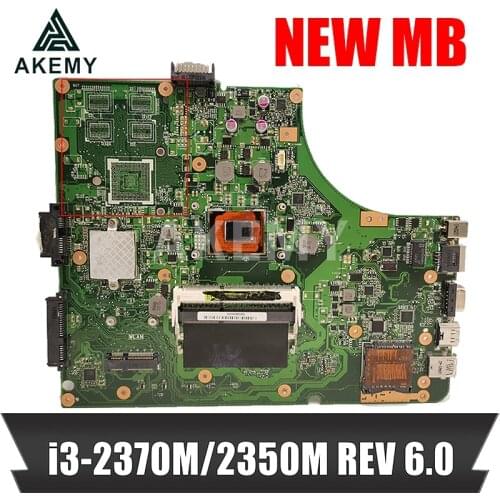 Akemy K53E MB._I3-2370M i3-2350M REV 6.0 MainBoard For ASUS K53E P53E A53E Laptop Motherboard 60-N3CMB1A00-A01