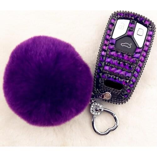 Handmade Diamond Car Key Cover Protection Case Holder Shell For Audi A4 B9 Q5 Q7 TT TTS 8S 2016 2017 2018 2019 2020 Accessories