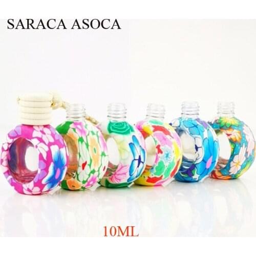 10ml Car Perfume Bottle Ornament Car Hanging Bottle Glass Bottle Crafts Terra Cotta Wheel Shape