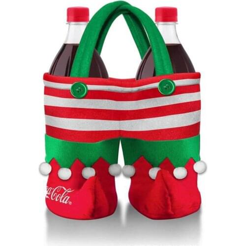 Free shipping 50pcs Wine Bottle Bags For Christmas New Year Candy Bags Size Christmas Supplies