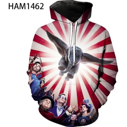 Dumbo New Hoodie in 2021 Summer Pure Cotton 3D Print Original European Style Long Sleeve Childrens Animation Fashion Top