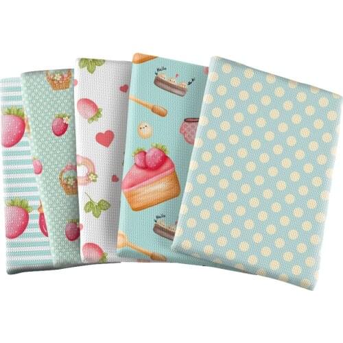 Fruit Strawberry Pattern Bullet Textured Liverpool Patchwork Tissue Kids Home Textile 50*145cm