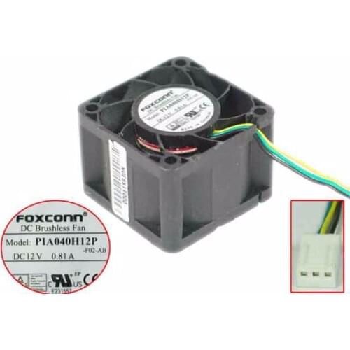 Foxconn PIA040H12P -F02-AB Server Cooling Fan DC 12V 0.81A 40x40x28mm 3-wire