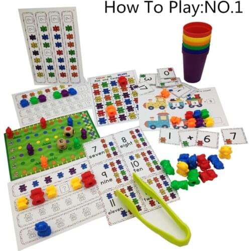 Perfect Counting Bears With Stacking Cups Set - Montessori Rainbow Matching Game