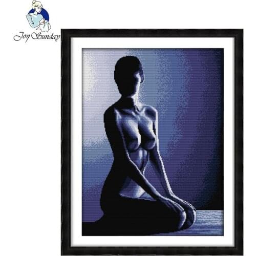 Joy Sunday Body art Chinese Needlework 14CT 11CT Stamped Counted Cross Stitch Kits For Embroidery Crafts Cross-stitching