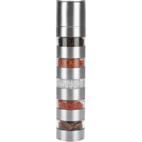 Salt and Pepper Grinder, Stainless Steel Salt Grinders and Pepper Mill Set with Adjustable Ceramic Rotor