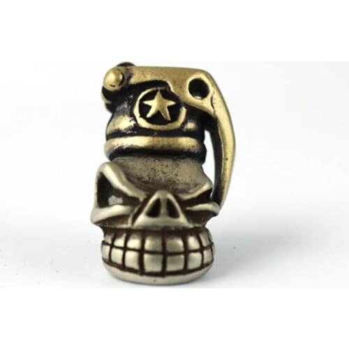 EDC Knife Beads Brass Man Skull Lanyard Bead Paracord Knife Tool Pendant Knife EDC Tools