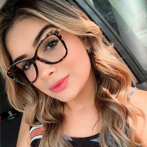 New Sexy Cat Eye Clear Glasses Frame Anti Blue Light Glasses Men Women TR90 Metal Optical Eyeglasses Frames Fashion Shades
