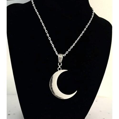 Crescent Moon necklace mystic gothic jewelry Lunar witch celtic Pagan Wiccan luna phase Goddess Fashion woman gift