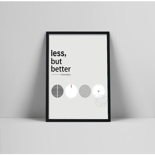 Dieter Rams Poster, Less but better, Design Quotes, Dieter Rams Print, Braun Poster, Dieter Rams Braun print, Braun art