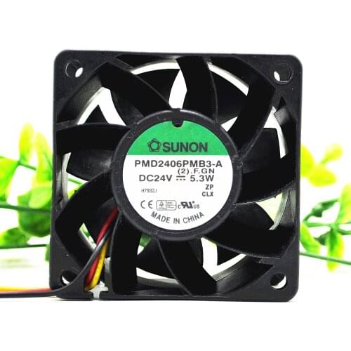 PMD2406PMB3-A 6038 6cm DC 24V 5.3W 3-wire Converter Cooling Fan