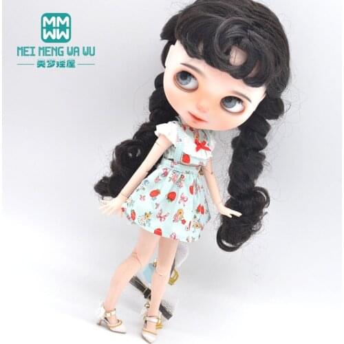 Fits Blyth Azone OB23 OB24 doll clothes accessories Fashion strawberry dress, leather shoes