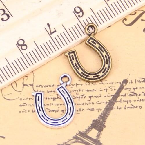 30pcs Charms lucky horseshoe 18x12mm Antique Pendants,Vintage Tibetan Silver Jewelry,DIY for bracelet necklace