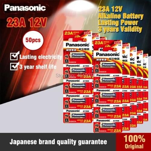 Panasonic 50pcs Alkaline battery 12V 23A battery 12V CA20 23A 12V 21/23 A23 E23A MN21 control remote controller battery RC Part