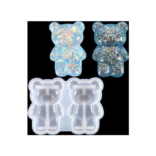 Cute Bear Shape Silicone Mold for DIY UV Epoxy Crafts Decorations Home Ornaments