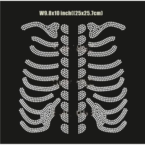 Skull bone sticker applique iron on transfers motif designs iron on transfer rhinestones fix with glue hot fix rhinestone