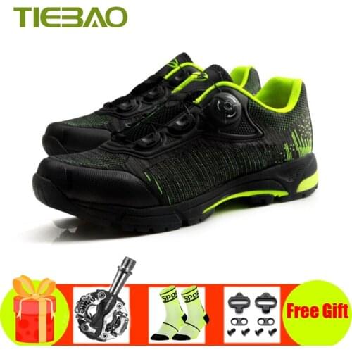 TIEBAO Cycling Shoes 2019 Men Women Spd Pedals Bicycle Racing Athletic Shoes Self-Locking Shoes Men MTB Leisure Bike Shoes