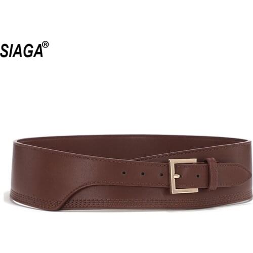 Womens New Design Retro Overcoat Decorative PU Leather Girdle Cummerbunds Belts for Women Fashion Waistband Belt AK014