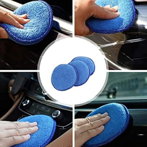 10Pcs Car Detailing Care Wash Clean Waxing Polishing Soft Microfiber Sponge Pads cleaning tools