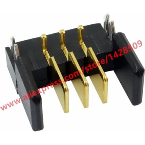 10pcs Temperature Resistance 3P Gold-plating Battery Male Socket Connector 90 Degree Side Insert 2.0mm Pitch Adaptor