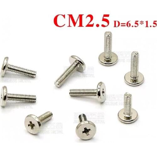 1000PCS M2.5X8/9.5/10mm Phillip Flat Thin Head Laptop Drive Screw Computer Repair Screw Carbon Steel CM2.5