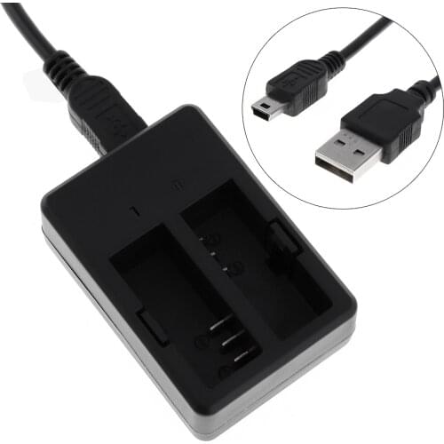 100V-240V 2 Channels Camera Battery Charger with USB Cable for SJCAM SJ4000 SJ5000 Wifi Plus SJ6000 M10 Camera Battery