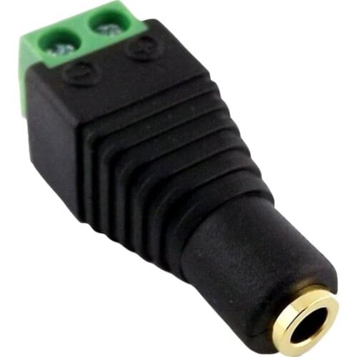 2x Video AV Balun 3.5mm 1/8" Mono Female Jack to AV Screw Terminal Plug Adapter Connector