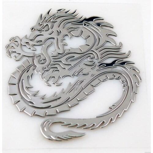 3D Dragon Sticker Car Trunk Nickel Alloy Badge Emblem Accessories Adhesive Car Styling Badge Stickers