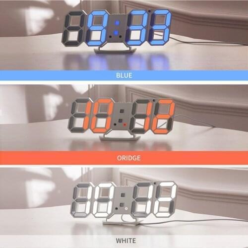 3D LED Digital Clock Alarm Clock Car Table Clock Adjustable Bright Date Time 12/24 Hours USB Plug Night Light LED Car Decoration
