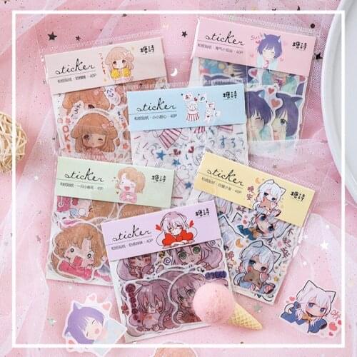 40pcs/lot Cute1902 Girl Series Paper Sticker Decoration Diy Ablum Scrapbooking Label Stickers Gift