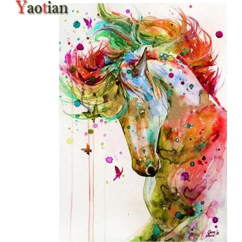 5D Square Diamond Painting Watercolor Horse Picture of Rhinestones Handicraft Kits Home Decor Diamond Embroidery Handmade gift