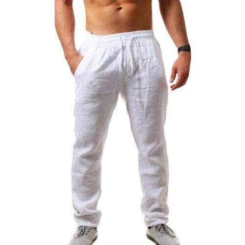 2021 Men Polyester Trousers Hip Hop Breathable Sports Trousers Men Casual Comfortable Pants Solid Color All-Match Male Pants