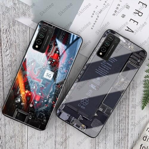 Skinlee For HONOR 10X Lite Case Explorer Painted Tempered Glass Silicon Cover For Honor 10X Lite Shockproof Hard Case